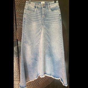 WLab Wash Lab Selma pieces denim jean maxi skirt 26